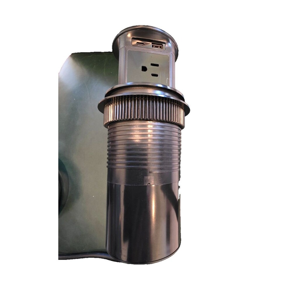 Pop up Pneumatic Outlet for Countertop or Desk w usb A&C & 4 AC 6’ Cord NEW